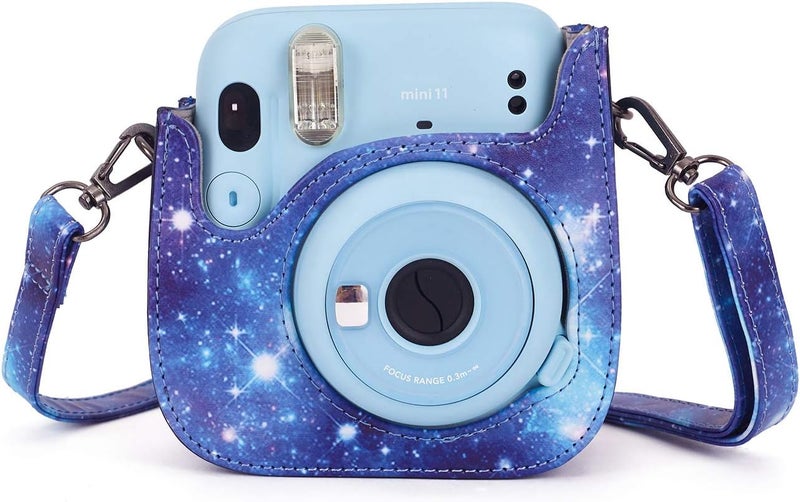 Phetium Instant mini 12 Camera Protective Case Compatible with Instax Mini 12 11,PU Leather Bag with Pocket and Adjustable Shoulder Strap (Starry Purple) - Image 4